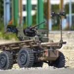 ISL – UGV AUROCHS mit Waffenstation und 12,7-mm-Maschinengewehr von FN Herstal.