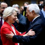 Einigkeit gab es auf dem EU-Gipfel insbesondere auf Fotos zu sehen, wie hier zwischen EU-Kommissionspräsidentin Ursula von der Leyen (l.) und dem Präsidenten des Europäischen Rates, António Costa.
