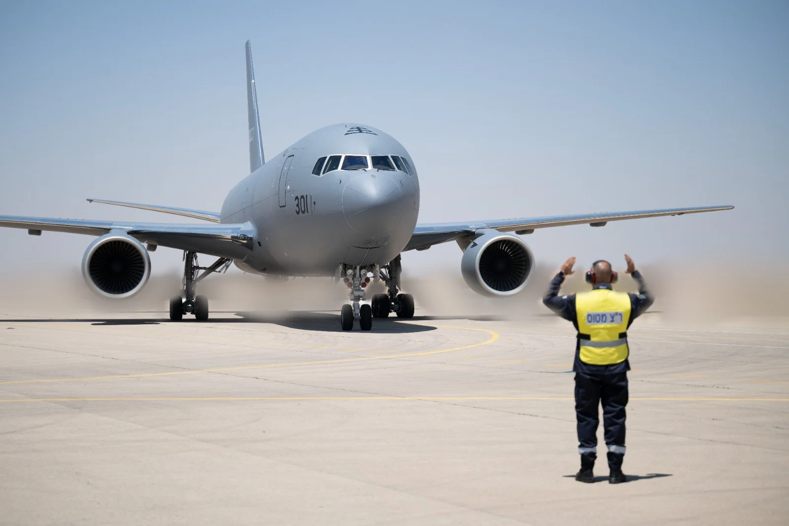 Das erste Luftbetankungsflugzeug vom Typ Boeing KC-46A landete kürzlich auf dem israelischen Luftwaffenstützpunkt Nevatim.