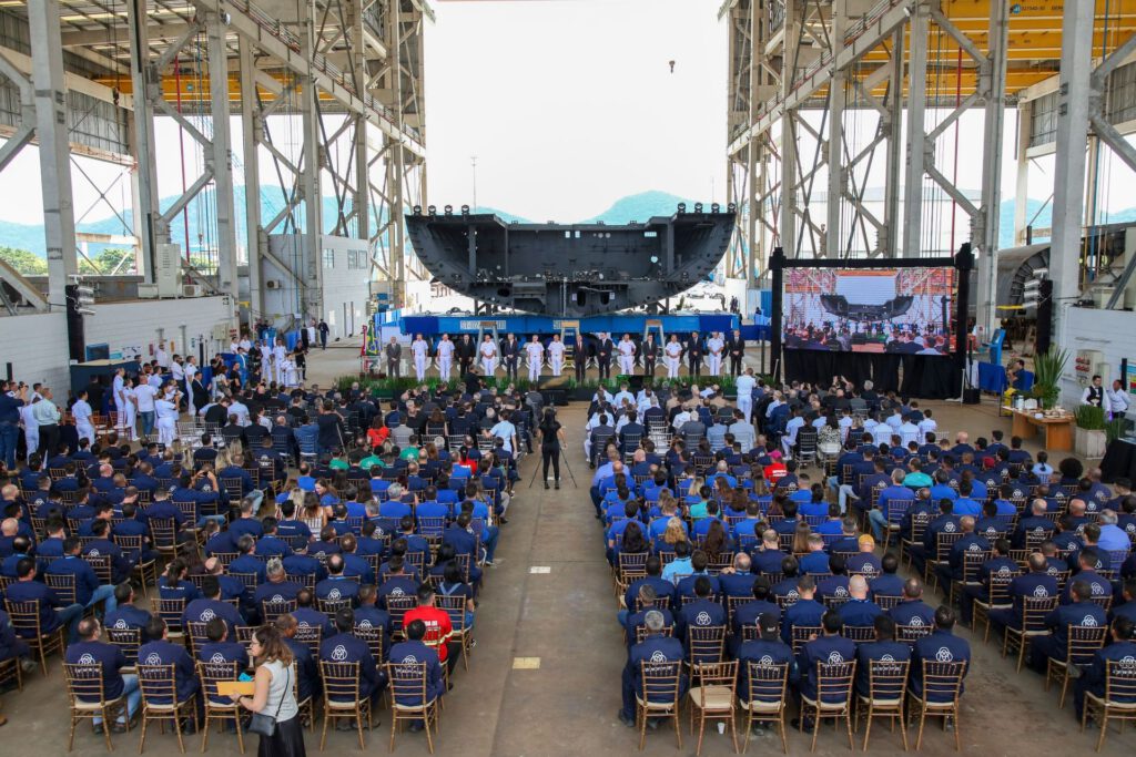 Impressionen der Zeremonie zur Kiellegung der ersten Tamandaré-Fregatte am 24.3.2023