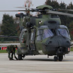 NH90-Hubschrauber bei der Übung „Timber Express2024”.