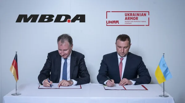 Zeichnungszeremonie in Berlin: MBDA und Ukrainian Armor wollen gemeinsame Wege gehen.