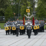 Streitkräfteamt Auch Teil der Unterstützung: Musikkorps der Bundeswehr auf dem Gelände des Bundesministeriums der Verteidigung in Berlin.