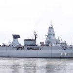 Auslaufen der Fregatte Hessen am 8. Februar 2023, die sich der heute gestarteten EU-Mission EUNAVFOR Aspides im Roten Meer und im Persischen Golf anschließen soll.