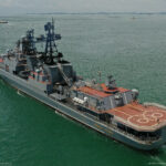 Russland und China: Der russische Zertstörer Admiral Tributs wurde als Führungsschiff der russischen Einheiten ausgewählt.