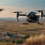 Drohnen bekämpfen: KI-generiertes Bild angreifender Drohnen