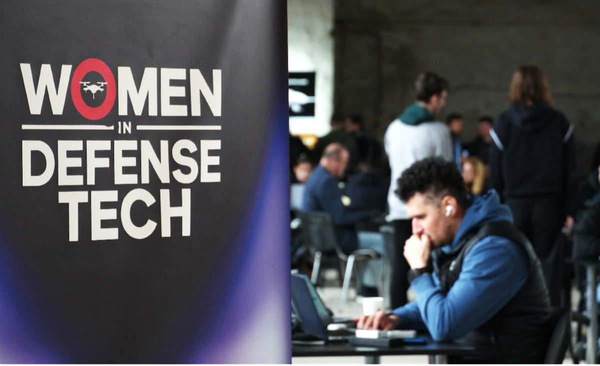 Women in Defense Tech – Aufsteller der WiDT-Initiative auf gemeinsam organisierten Hackathon des European Defense Tech Hubs in Lviv, Foto- Connor Rehn