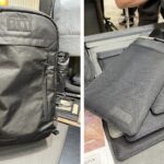 Links: Unauffälliger SLNT-Rucksack, um auch größere Gegenstände zu schützen. Rechts: Faraday-Taschen für Smartphones, Tablets oder Laptops.