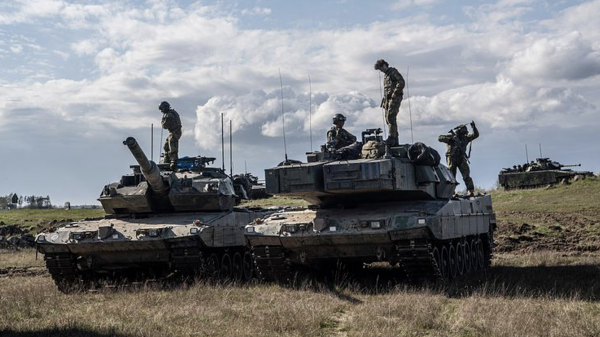 multinationale Übung: Gepanzerte Kräfte der schwedischen Streitkräfte während der Übung Aurora 23. (Foto: SWE SK)