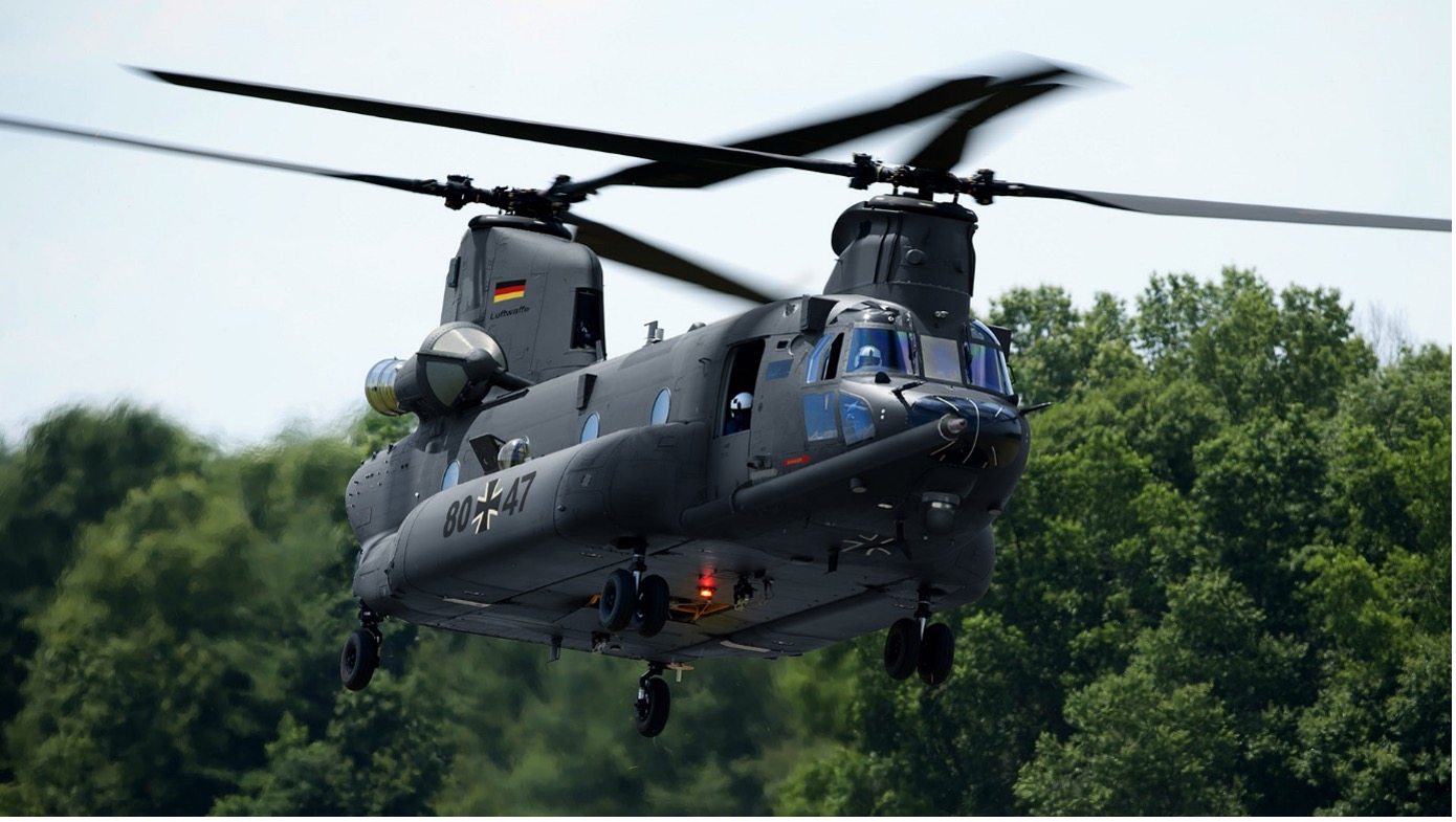 MH-47G: Boeing-Grafik, wie die deutsche Maschine aussehen könnte. Auch die hat gut erkennbar eine Luft-Luft-Betankungssonde und die größeren Tanks der ER-Variante. (Grafik- Boeing)