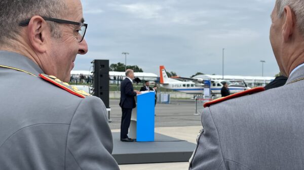 Die Bestellung weiterer 20 Eurofighter, „zusätzlich zu den 38 Flugzeugen, die derzeit noch in der Pipeline sind“, versprach Bundeskanzler Olaf Scholz heute auf der ILA.