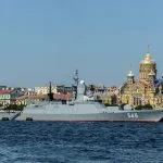 Russische Marineschiffe sind kürzlich in iranischen Häfen eingetroffen, u.a. die Korvette Stikiy, hier zu sehen in St. Petersburg.