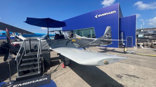 Die Embraer A-29N Super Tucano auf der Paris Air Show 2025.