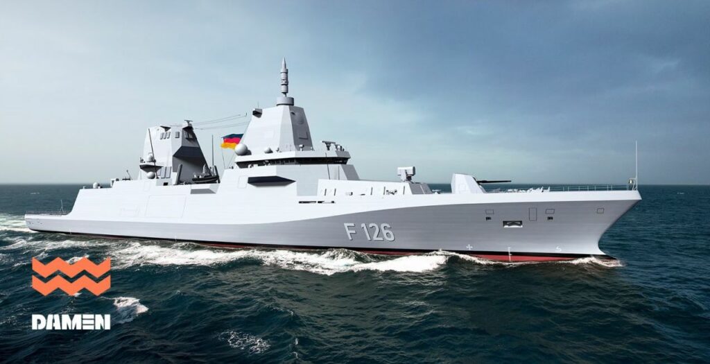 Die Fregatte 126 wird mit Hubschrauberlandesystem von Optonaval aus Hamburg ausgestattet