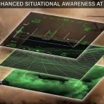 Das HDTS bietet eine fortschrittliche 3D-Synthetic Vision Symbology (SVS), die Gelände, Hindernisse und Flugplan in Echtzeit darstellt.
