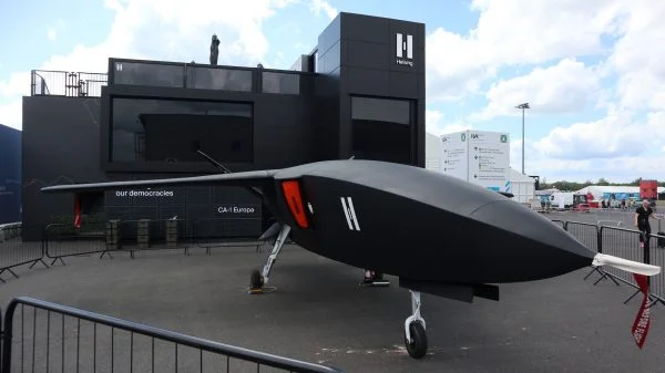 CA-1 EA (Electronic Attack) von Helsing am Messestand in Berlin.