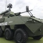 Das PANDUR 6×6 Evo Counter-Drone Vehicle von GDELS auf der Eurosatory 2026.