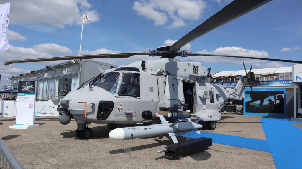 Der NH90 Sea Tiger der deutschen Marine auf der Paris Air Show in Frankreich.