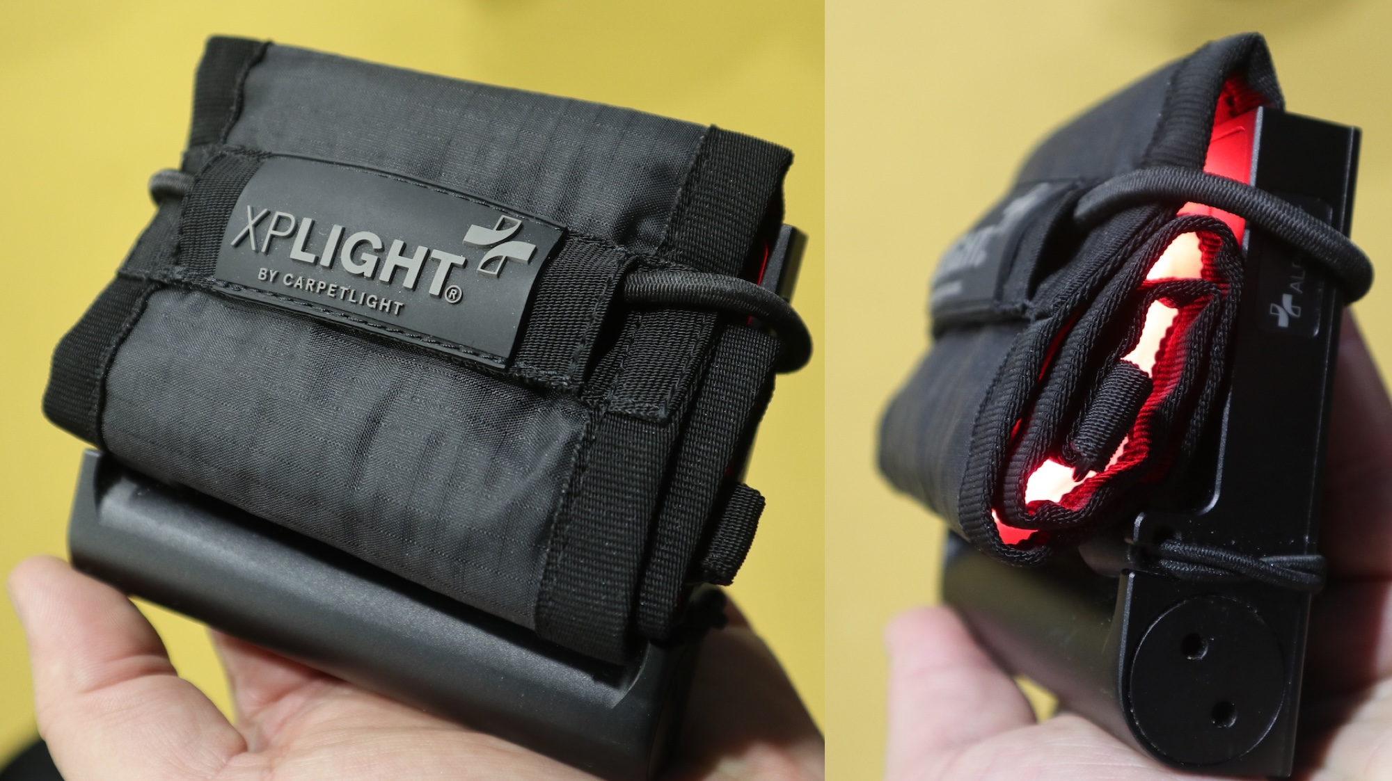 Das XP Alpha 2+ lässt sich leicht zusammenrollen und mit einem Gummiband fixieren – auch im eingeschalteten Zustand.