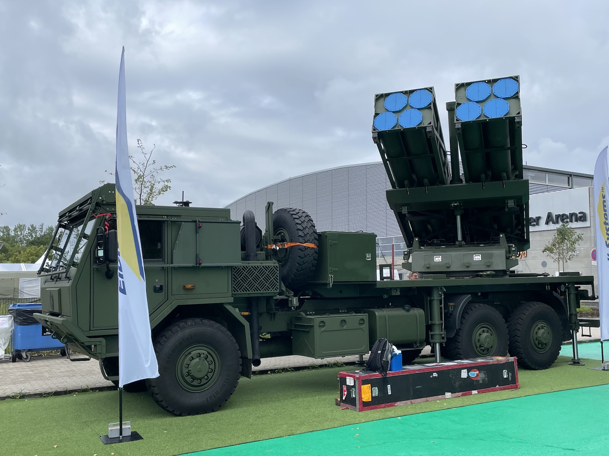Der Mehrfachraketenwerfer PULS von Elbit Systems auf den DALO Industry Days 2024 bei Kopenhagen.