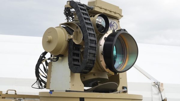 Die in Zusammenarbeit zwischen dem Unternehmen Rafael und den israelischen Streitkräften entwickelte Laserwaffe Iron Beam.