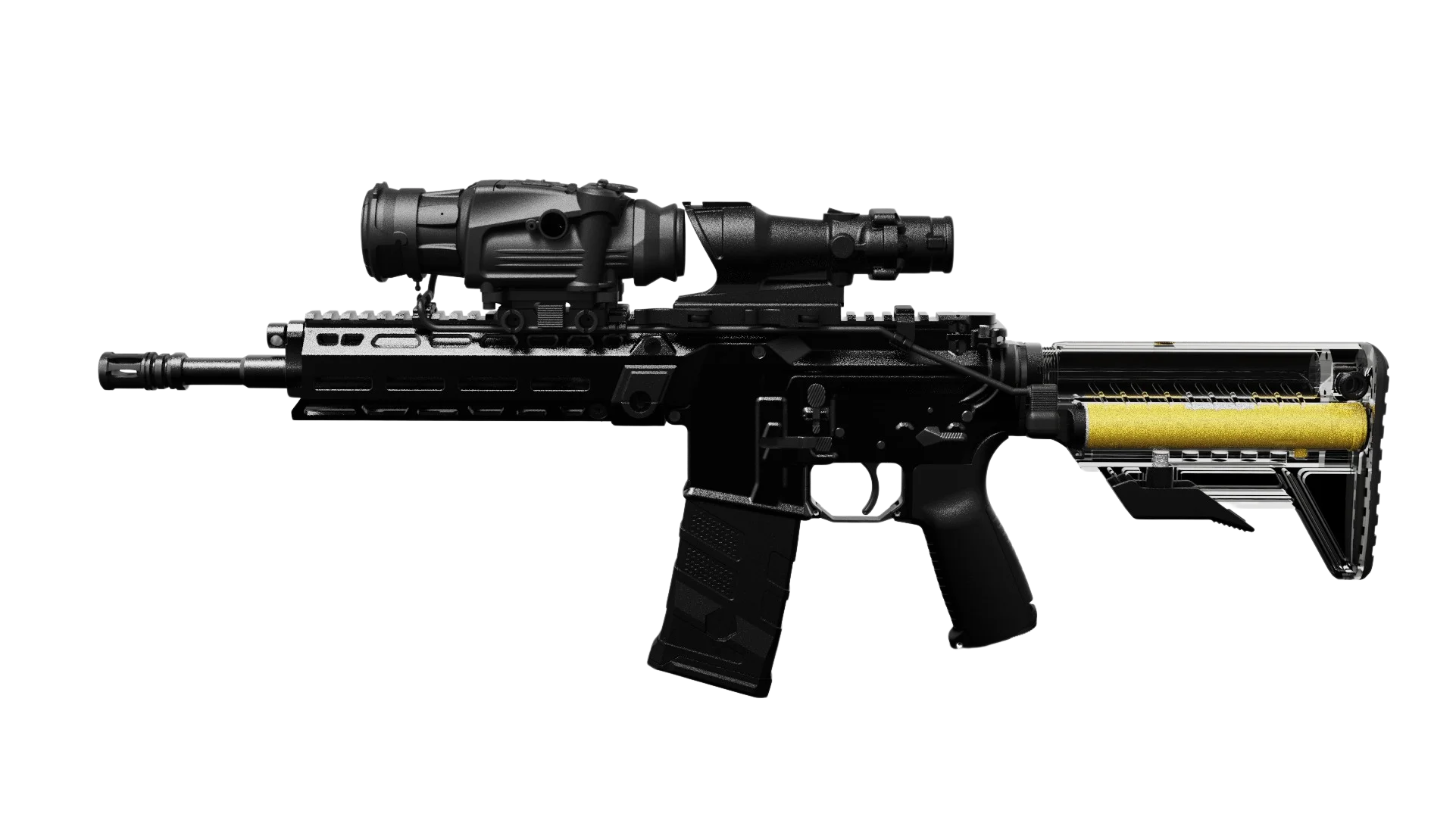 BOOST ist direkt in den Schaft integriert und bewahrt die natürliche Handhabung, das Visierbild und die Ergonomie beim Schießen.