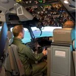 Blick in den E-7 Wedgetail-Simulator von Indra.