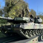 Leopard 2 A7 A1 mit dem israelischen Selbstschutzsystem Trophy beim Roll-out am 29. Oktober 2024.