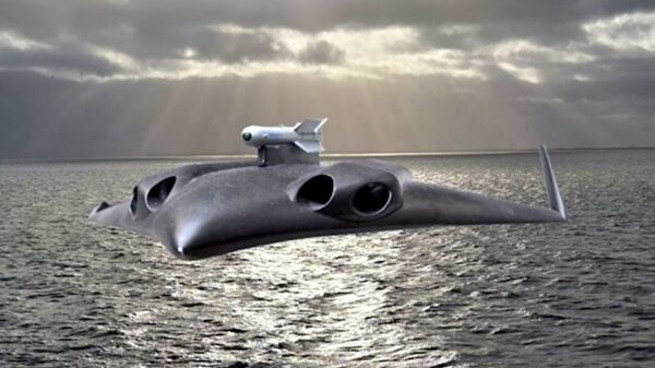 Artist Impression des AirLAS, der Kombination aus einer POLARIS-Drohne mit dem Lenkflugkörper IRIS-T von Diehl Defence.