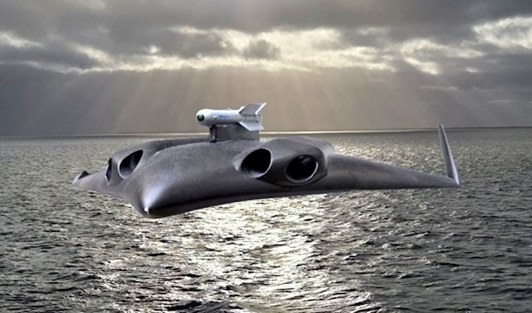 Artist Impression des AirLAS, der Kombination aus einer POLARIS-Drohne mit dem Lenkflugkörper IRIS-T von Diehl Defence.