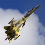 Eine Suchoi Su-35 der russischen Luftwaffe bei der MAKS 2009 in Moskau.