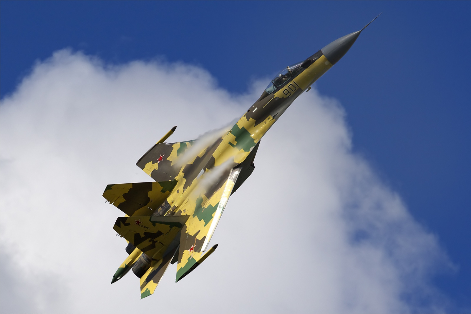 Eine Suchoi Su-35 der russischen Luftwaffe bei der MAKS 2009 in Moskau.