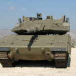 Trophy APS auf einem israelischen Merkava 4 Kampfpanzer.