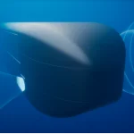 Unbemanntes Unterwasserfahrzeug mit 76Nano-Sonarpanel von Thales.