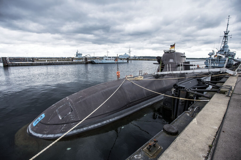 U-Boot U32 liegt am Marinestützpunkt Eckernförde im Rahmen ihrer Sommerreise, am 22.08.2017.
