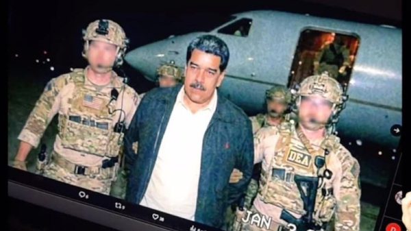 Venezuela: Ein auf sozialen Medien geteiltes KI-Bild soll Präsident Maduro nach seiner Gefangennahme durch US-Spezialkräfte zeigen.