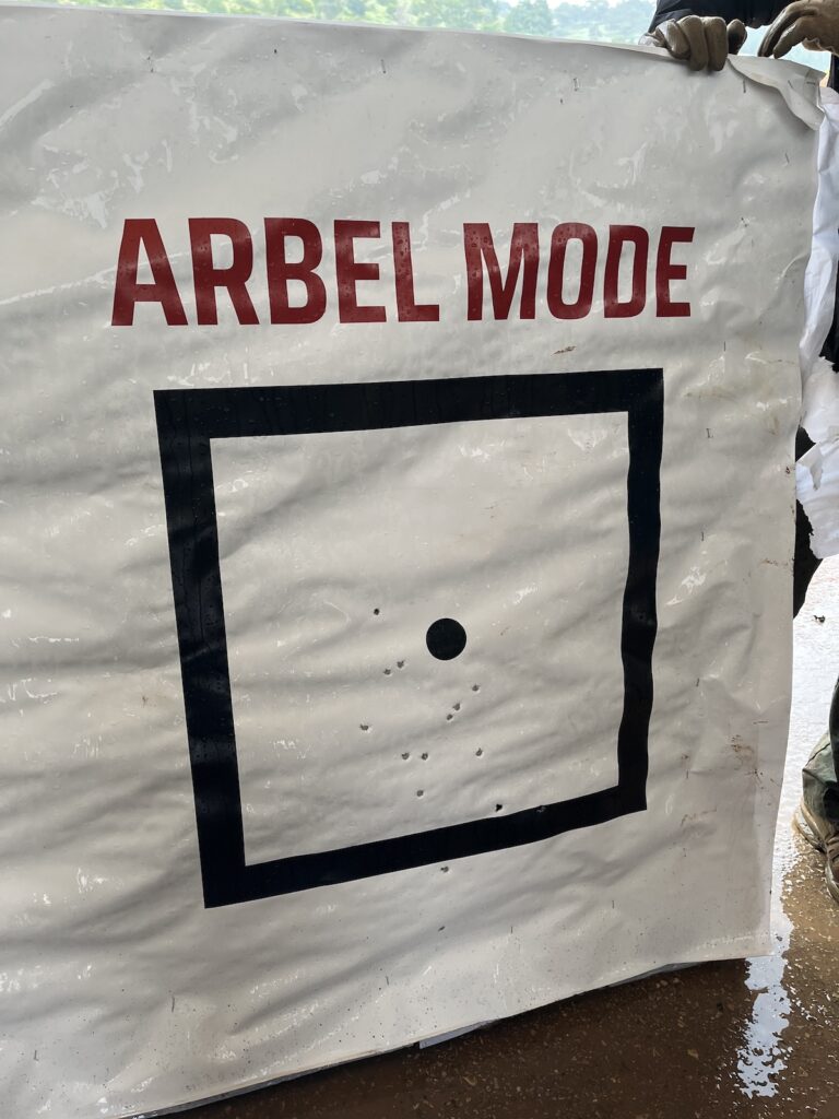 Gut erkennbar ist der engere Streukreis des ARBEL-Modus.