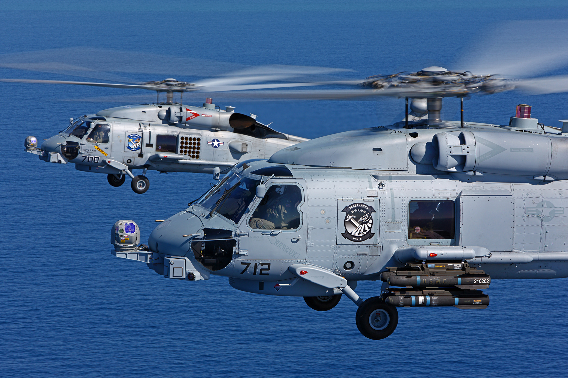 Zwei SH-60F von Sikorski – Auch Israel setzt auf diese Helikopter bei als Bordhubschrauber für seine Korvetten.