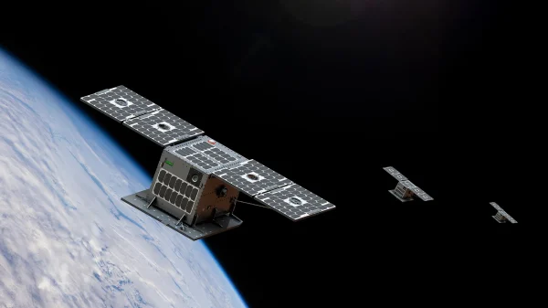 KIRK: Eine künstlerische Darstellung von Kongsbergs Kleinsatelliten aus dem Discovery-Programm.