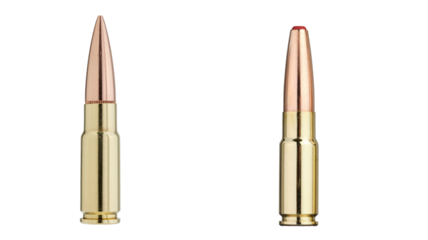 Die Munition .338 ARC 175-gr HP (l.) und die Munition .338 ARC 307gr Sub-X Subsonic (r.)