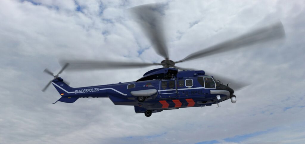 Der H225 Von Airbus Helicopters für die Bundespolizei.