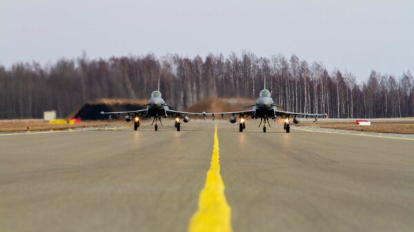 Baltikum: Zwei Eurofighter der Luftwaffe starten in Lielvarde Bundeswehr:Florian Herrmann